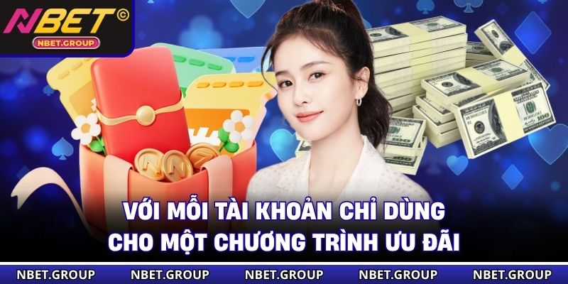 Với mỗi tài khoản chỉ dùng cho một chương trình ưu đãi